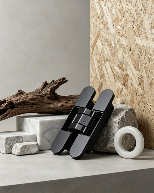 McBowery concealed door hinge in Matte Black